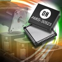Image of the new AMIS-30523 which integrates a stepper motor driver and CAN transceiver in a single package, two-die device.