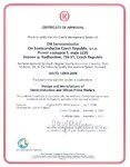 ISO/TS 16949:2009 Certificate for Roznov, Czech Republic