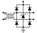 Low Capacitance ESD
+ Common Mode Filter Diagram