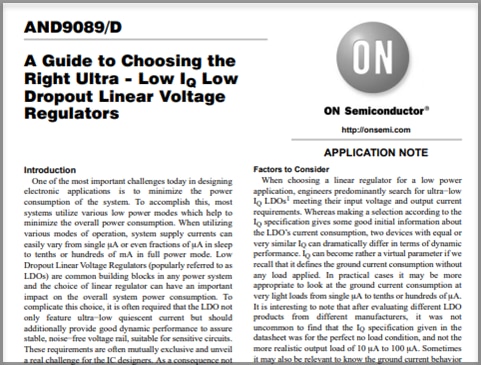 A Guide to Choosing the Right LDO Application Note Thumbnail