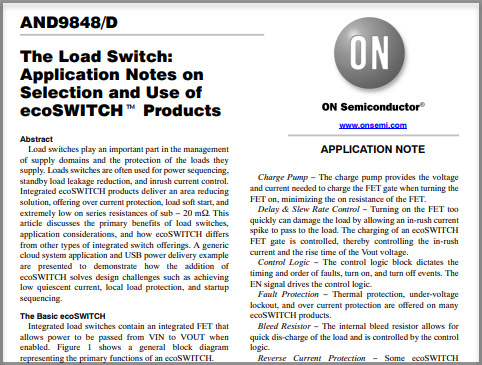 The Load Switch: Selection and Use of ecoSWITCH Product Overview Thumbnail