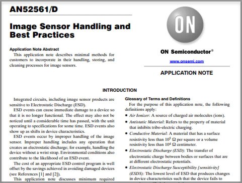 Image Sensor Handling Application Note Thumbnail