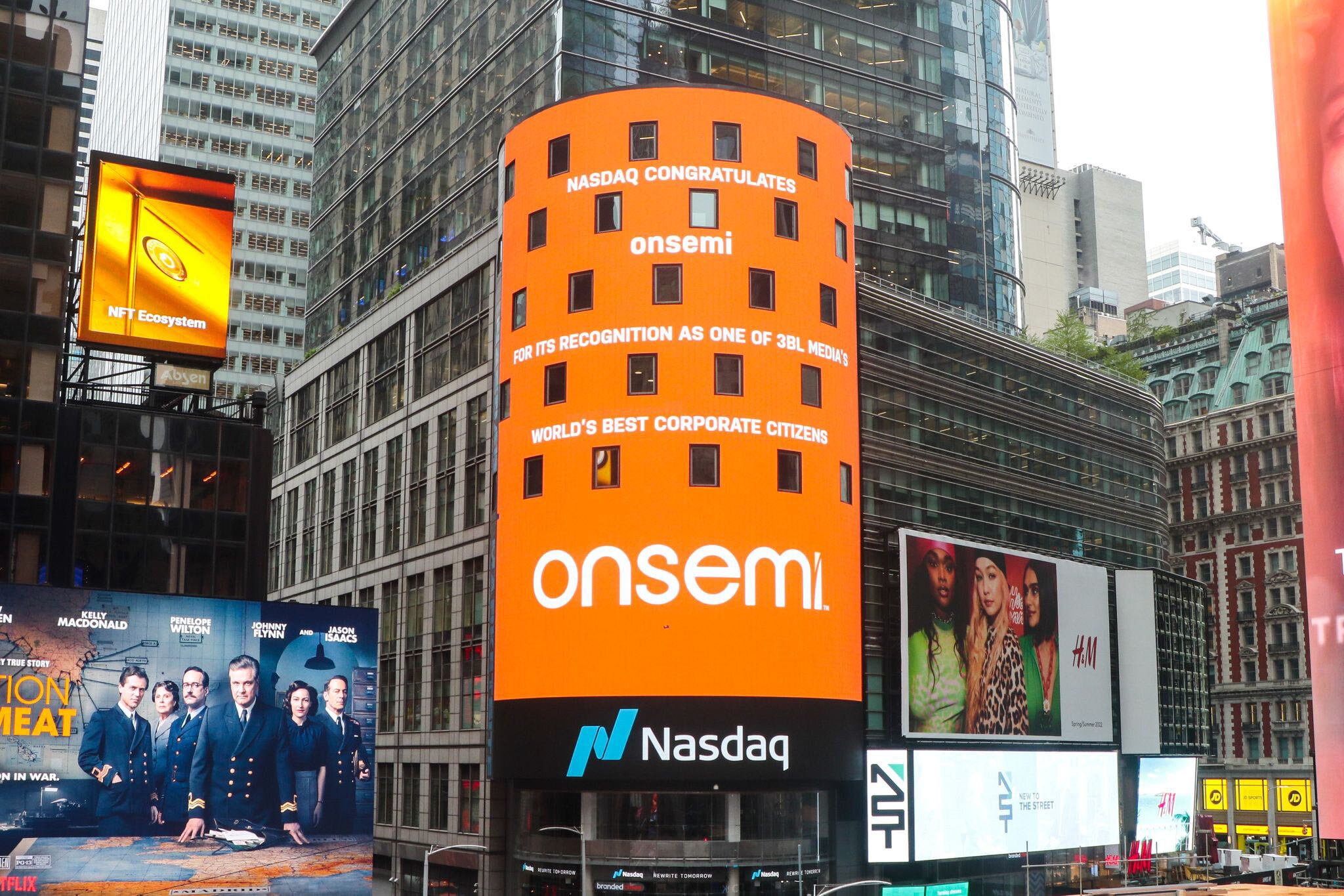 Our 3BL Media recognition was featured on the Nasdaq MarketSite in Times Square, New York, on Monday, May 23, courtesy of our friends at Nasdaq OneReport.